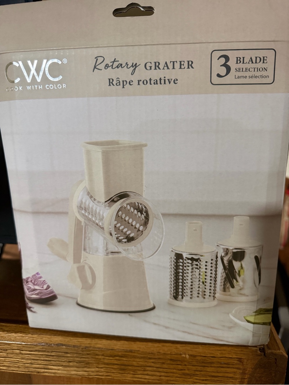 CWC Rotary Grater in Cream with 3 Interchangeable Blades